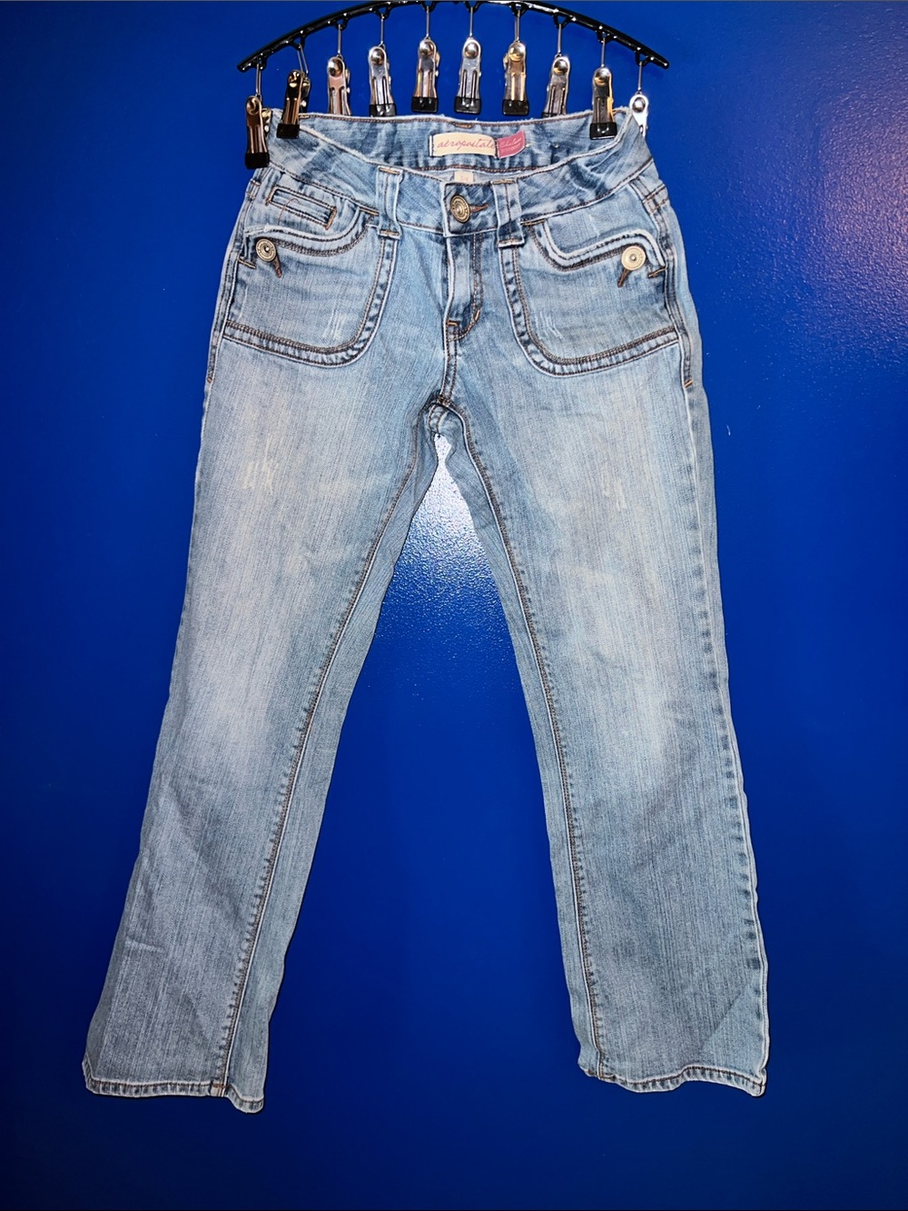 Vintage Y2K Aeropostale Light Wash Denim Jeans - Classic Casual